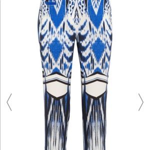 Roberto Cavalli Ikat-print silk slim-leg pants